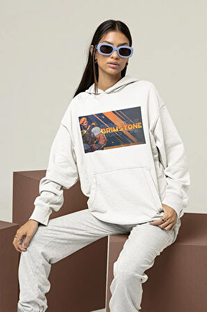 Brimstone Smoke Baskılı Unisex Oversize Vvalorant Hoodie