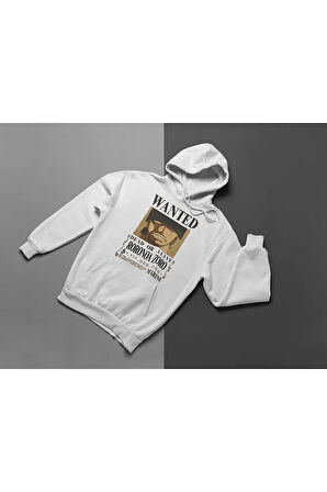Wanted Roronoa Zoro Baskılı Unisex Oversize Anime Hoodie