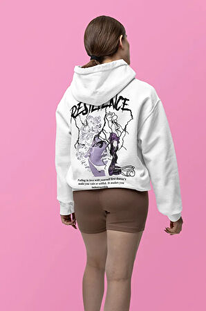 Resilience Baskılı Unisex Oversize Tasarım Hoodie