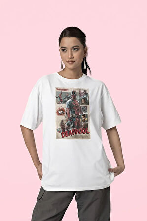 God's Perfect Idiot Deadpool Baskılı Unisex Oversize Tişört