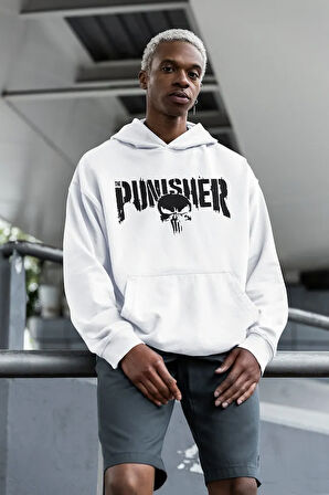 Punisher Yazılı Unisex Oversize Tasarım Film Hoodie