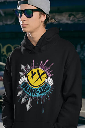 Blink-182 Baskılı Unisex Oversize Hoodie