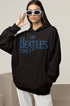 The Beatles 1967 Baskılı Unisex Oversize Müzik Grubu Hoodie