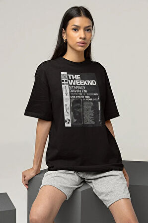 Starboy Dawn Fm The Weeknd Baskılı Unisex Oversize Rapper Tişört