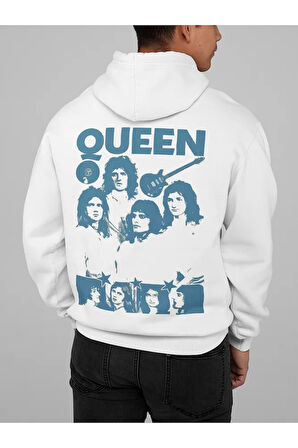 Queen Baskılı Unisex Oversize Müzik Grubu Rock Metal Hoodie