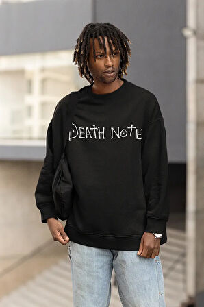 Death Note Baskılı Unisex Oversize Anime Death Note Sweatshirt