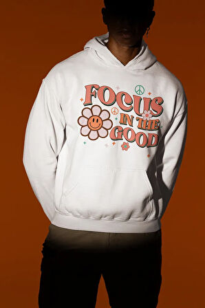 Focus In The Good Yazılı Unisex Oversize Hoodie