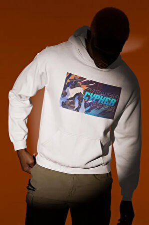Cypher Karakteri Baskılı Unisex Oversize Vvalorant Hoodie