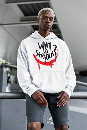 Why So Serious ? Joker Gülen Surat Baskılı Unisex Oversize Hoodie