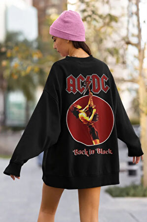 AC DC Rock Metal Müzik Grubu Baskılı Unisex Oversize Sweatshirt