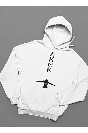 Asce Baskılı Unisex Oversize Anime Hoodie