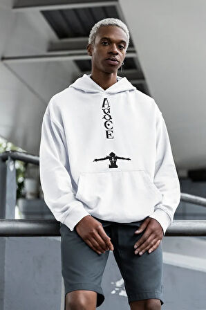 Asce Baskılı Unisex Oversize Anime Hoodie