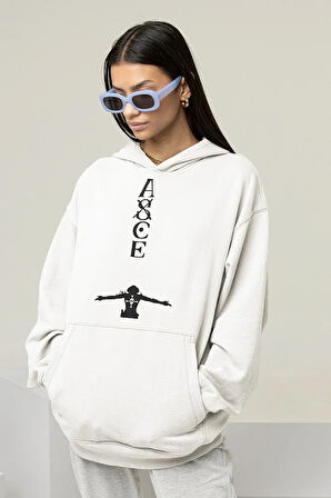 Asce Baskılı Unisex Oversize Anime Hoodie