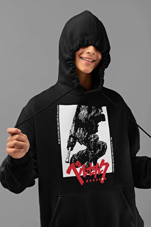 Berserk Anime Nuts Baskılı Unisex Oversize Hoodie