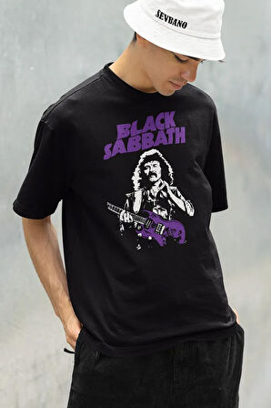 Rock Metal Müzik Grubu Black Sabbath Baskılı Unisex Oversize Tişört