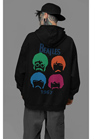 The Beatles 1967 Baskılı Unisex Oversize Müzik Grubu Hoodie