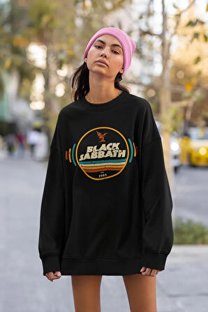 Black Sabbath Müzik Grubu Unisex Oversize Rock Metal Sweatshirt