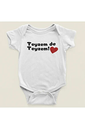 Teyzem'de Teyzem ! Yazılı Pamuklu Yumuşak Unisex Çıtçıtlı Body Zıbın