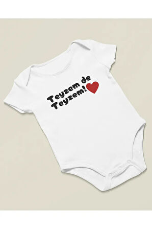 Teyzem'de Teyzem ! Yazılı Pamuklu Yumuşak Unisex Çıtçıtlı Body Zıbın