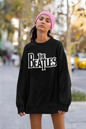The Beatles Müzik Grubu Yazılı Unisex Oversize Sweatshirt