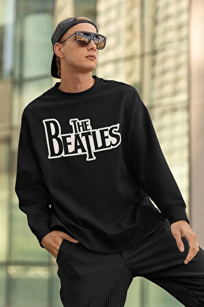 The Beatles Müzik Grubu Yazılı Unisex Oversize Sweatshirt