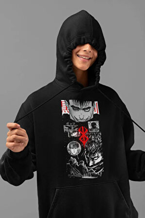 Guts Anime Berserk Baskılı Unisex Oversize Hoodie