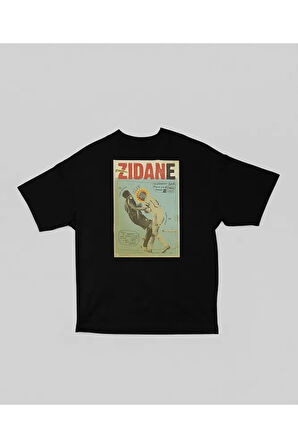 Efsane Futbolcu Zidane Baskılı Unisex Oversize Tişört