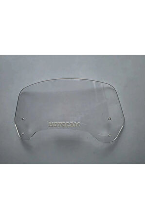 MOTOCAM Rüzgar Saptırıcı Deflektör Camı 2 Delikli 4cm 32x12cm Şeffaf Renkli   (APARATSIZDIR)