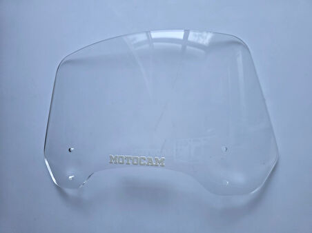 MOTOCAM Rüzgar Saptırıcı Deflektör Camı 2 Delikli 3.5cm 32x18cm Şeffaf Renkli   (APARATSIZDIR)