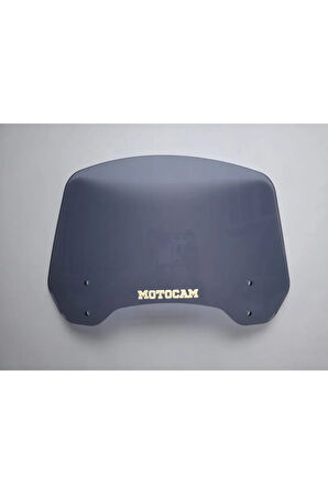 MOTOCAM Rüzgar Saptırıcı Deflektör Camı 2 Delikli 4cm 32x18cm Füme Renkli   (APARATSIZDIR)