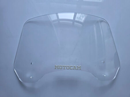 MOTOCAM Rüzgar Saptırıcı Deflektör Camı 2 Delikli 4cm 32x18cm Şeffaf Renkli   (APARATSIZDIR)
