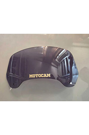 MOTOCAM Rüzgar Saptırıcı Deflektör Camı 2 Delikli 3.5cm 35x12cm Füme Renkli   (APARATSIZDIR)