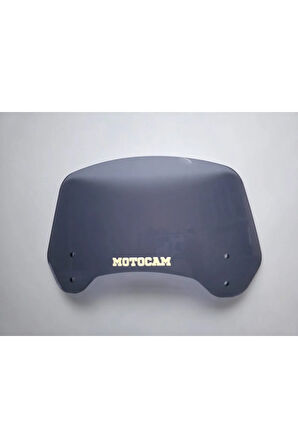 MOTOCAM Rüzgar Saptırıcı Deflektör Camı 2 Delikli 3.5cm 35x15cm Füme Renkli   (APARATSIZDIR)
