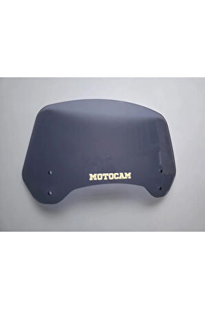 MOTOCAM Rüzgar Saptırıcı Deflektör Camı 2 Delikli 3.5cm 35x15cm Füme Renkli   (APARATSIZDIR)