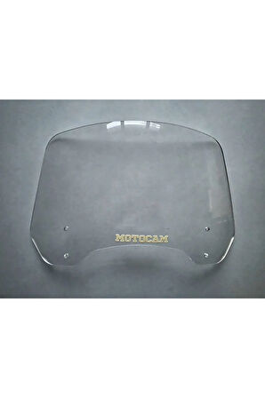 MOTOCAM Rüzgar Saptırıcı Deflektör Camı 2 Delikli 4cm 35x15cm Şeffaf Renkli   (APARATSIZDIR)