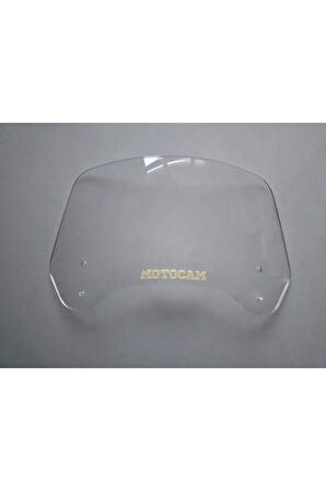 MOTOCAM Rüzgar Saptırıcı Deflektör Camı 2 Delikli 4cm 35x15cm Şeffaf Renkli   (APARATSIZDIR)