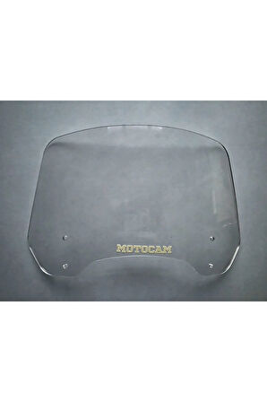 MOTOCAM Rüzgar Saptırıcı Deflektör Camı 2 Delikli 4cm 35x15cm Şeffaf Renkli   (APARATSIZDIR)