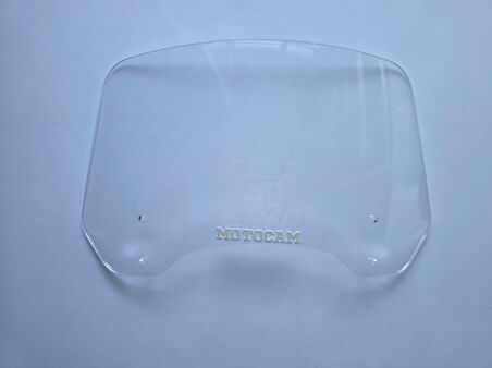 MOTOCAM Rüzgar Saptırıcı Deflektör Camı 2 Delikli 4cm 35x18cm Şeffaf Renkli   (APARATSIZDIR)