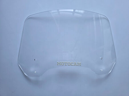 MOTOCAM Rüzgar Saptırıcı Deflektör Camı 2 Delikli 4cm 35x18cm Şeffaf Renkli   (APARATSIZDIR)
