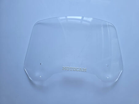 MOTOCAM Rüzgar Saptırıcı Deflektör Camı 2 Delikli 4cm 35x18cm Şeffaf Renkli   (APARATSIZDIR)