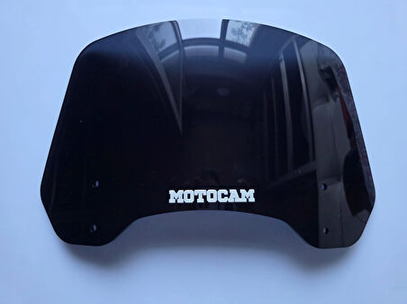 MOTOCAM Rüzgar Saptırıcı Deflektör Camı 2 Delikli 4cm 35x18cm Siyah Renkli   (APARATSIZDIR)