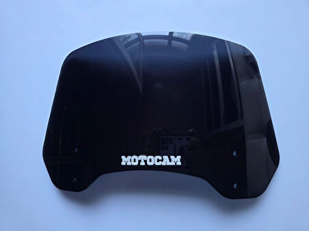 MOTOCAM Rüzgar Saptırıcı Deflektör Camı 2 Delikli 4cm 35x18cm Siyah Renkli   (APARATSIZDIR)