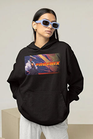 Phoenix Baskılı Unisex Oversize Vallorant Hoodie
