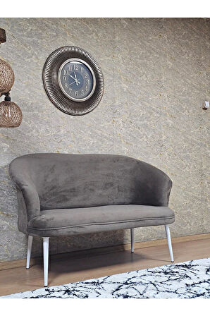 İkili TEDDY Beyaz Boyalı Sivriltme Ayak Çay Seti Koltuk İkili Berjer , Balkon, Salon, Ofis Kahverengi Renk 40,5 Boyut/Ebat