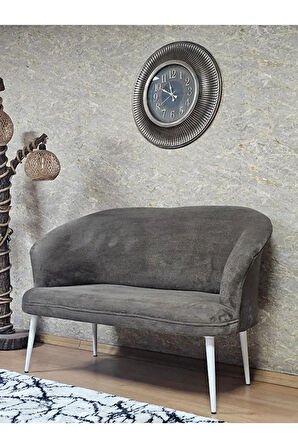 İkili TEDDY Beyaz Boyalı Sivriltme Ayak Çay Seti Koltuk İkili Berjer , Balkon, Salon, Ofis Kahverengi Renk 40,5 Boyut/Ebat