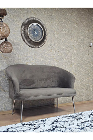 İkili TEDDY Krom Kaplama Sivriltme Ayak Çay Seti Koltuk İkili Berjer , Balkon, Salon, Ofis Kahverengi Renk 40,5 Boyut/Ebat