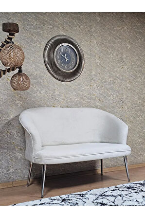 İkili TEDDY Krom Kaplama Sivriltme Ayak Çay Seti Koltuk İkili Berjer , Balkon, Salon, Ofis Krem Renk 40,5 Boyut/Ebat