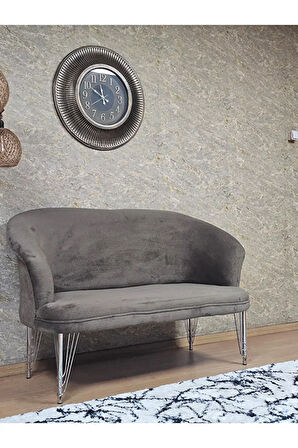 İkili TEDDY Krom Kaplama Telli Ayak Çay Seti Koltuk İkili Berjer , Balkon, Salon, Ofis Kahverengi Renk 40,5 Boyut/Ebat