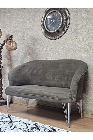 İkili TEDDY Krom Kaplama Telli Ayak Çay Seti Koltuk İkili Berjer , Balkon, Salon, Ofis Kahverengi Renk 40,5 Boyut/Ebat