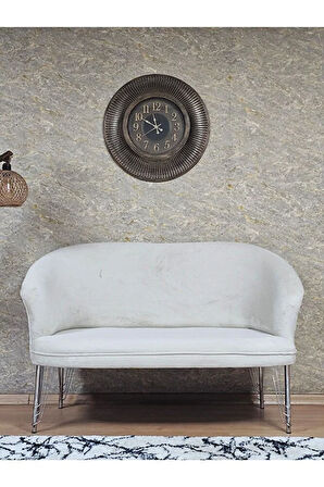 İkili TEDDY Krom Kaplama Telli Ayak Çay Seti Koltuk İkili Berjer , Balkon, Salon, Ofis Krem Renk 40,5 Boyut/Ebat